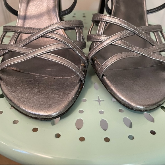 Silver Stuart Weitzman Strappy Heels Sandals 7 - Picture 6 of 9